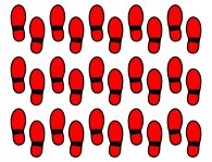 CRNA-VS1 voetstapstickers rood